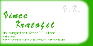 vince kratofil business card